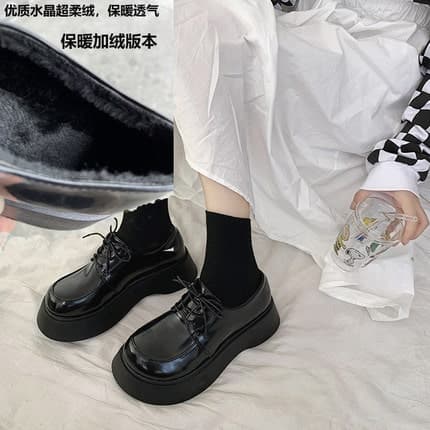 ロリータファッション 【クラシカルロリータ】厚底レースアップシューズ 靴