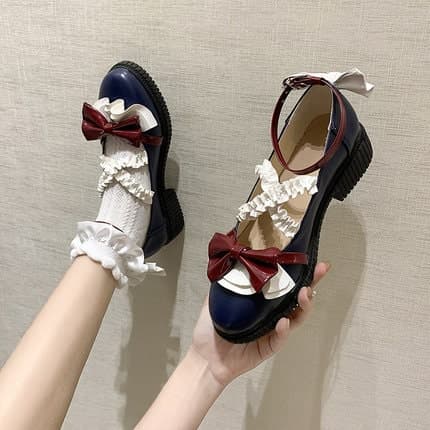 ロリータファッション 【クラシカルロリータ】クラシックフリルヒール 靴