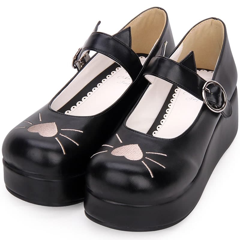 ロリータファッション【甘ロリータ】ガーリーキャットシューズ 靴