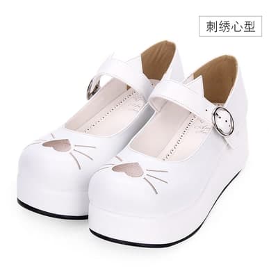 ロリータファッション【甘ロリータ】ガーリーキャットシューズ 靴