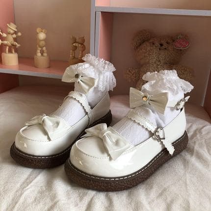 ロリータファッション【ゴスロリ】ダブルリボンシューズ ロリータ靴