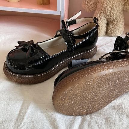 ロリータファッション【ゴスロリ】ダブルリボンシューズ ロリータ靴