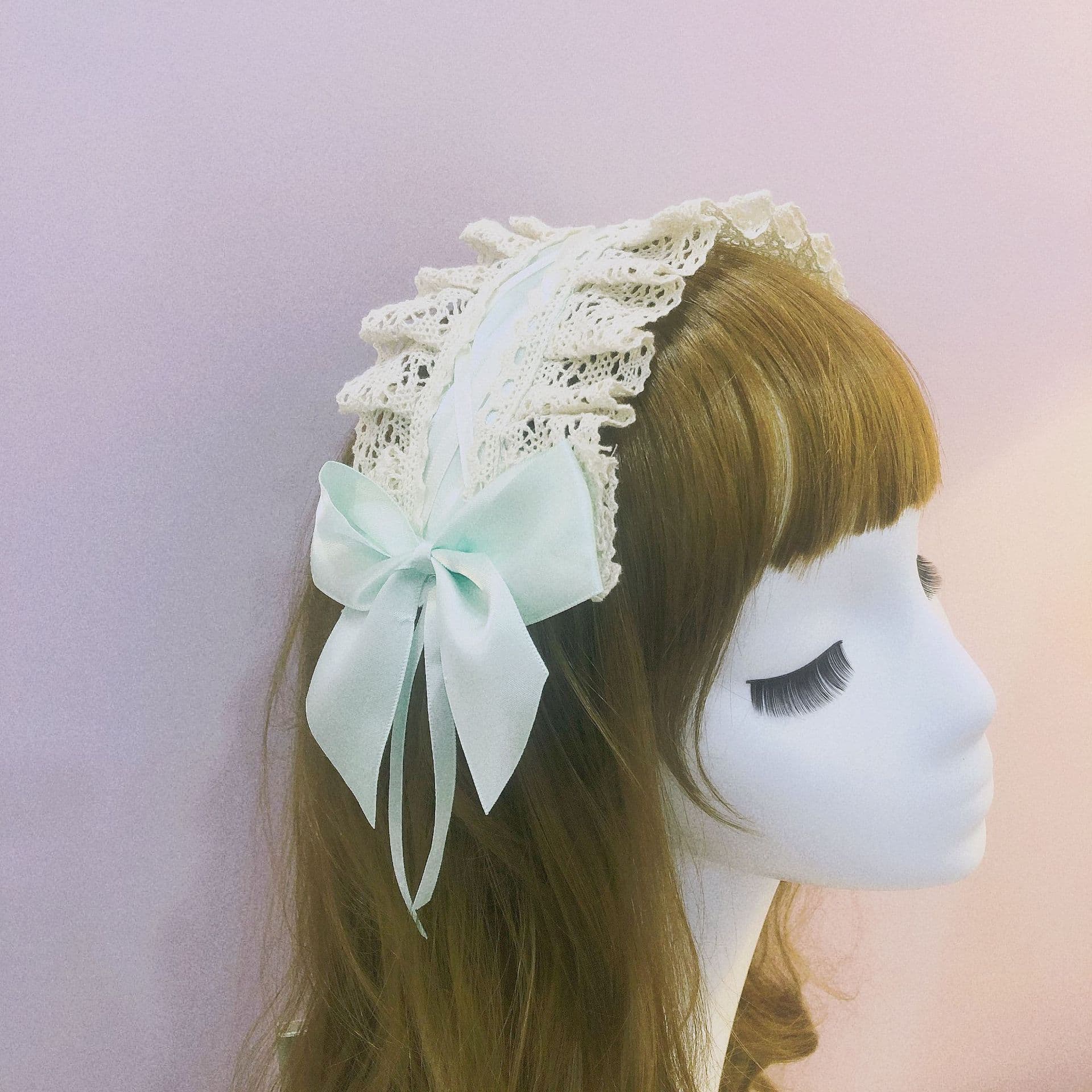 ロリータファッション【甘ロリータ】サイドリボンヘッドドレス