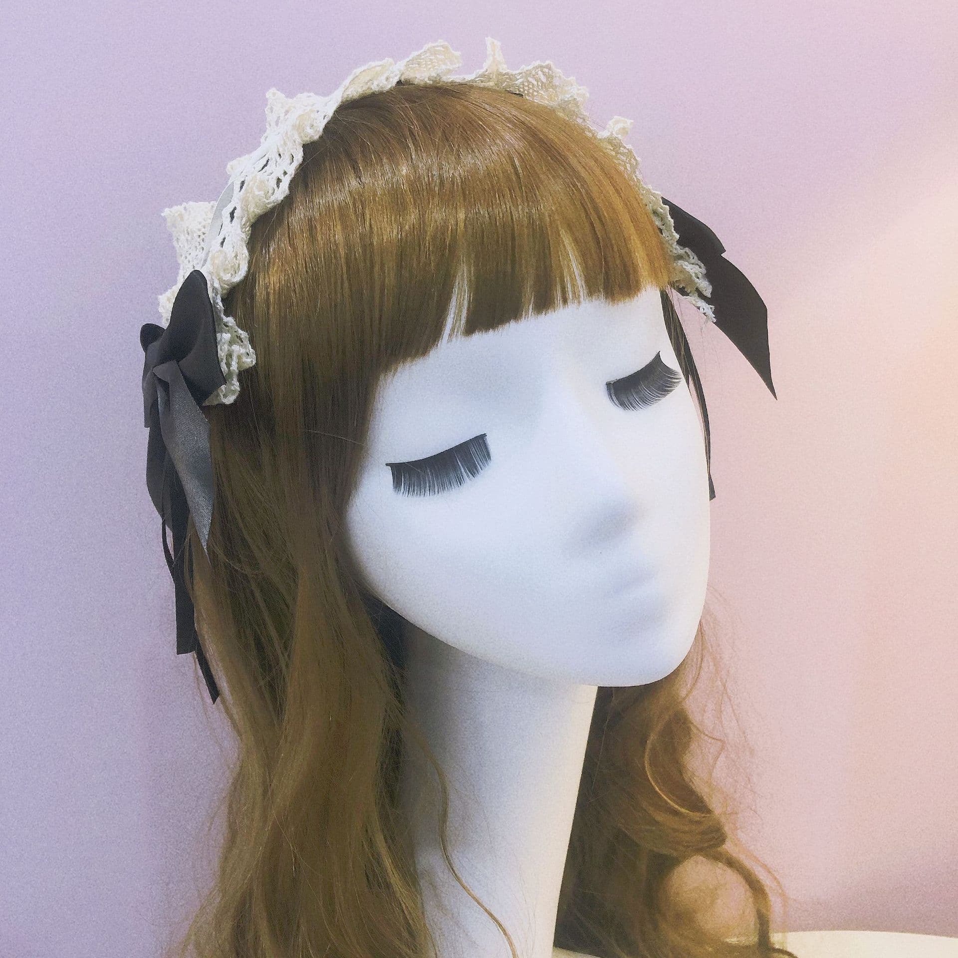 ロリータファッション【甘ロリータ】サイドリボンヘッドドレス