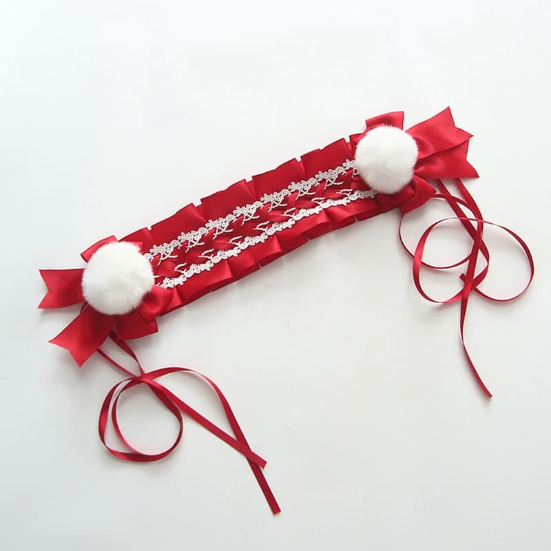 ロリータファッション【甘ロリータ】レースアップリボンツインヘッドドレス