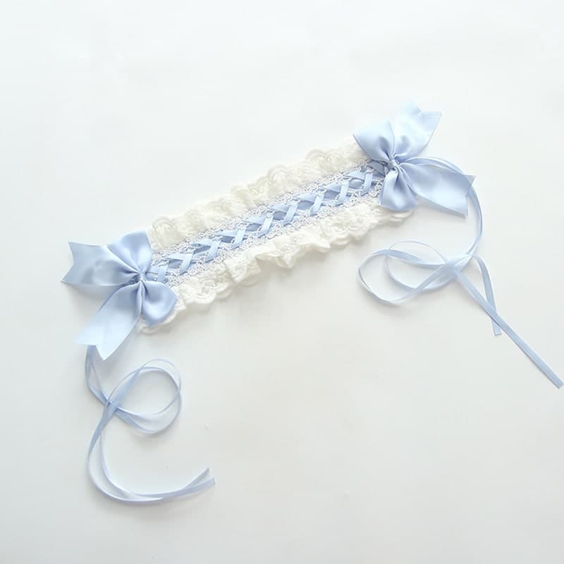 ロリータファッション【甘ロリータ】レースアップリボンツインヘッドドレス