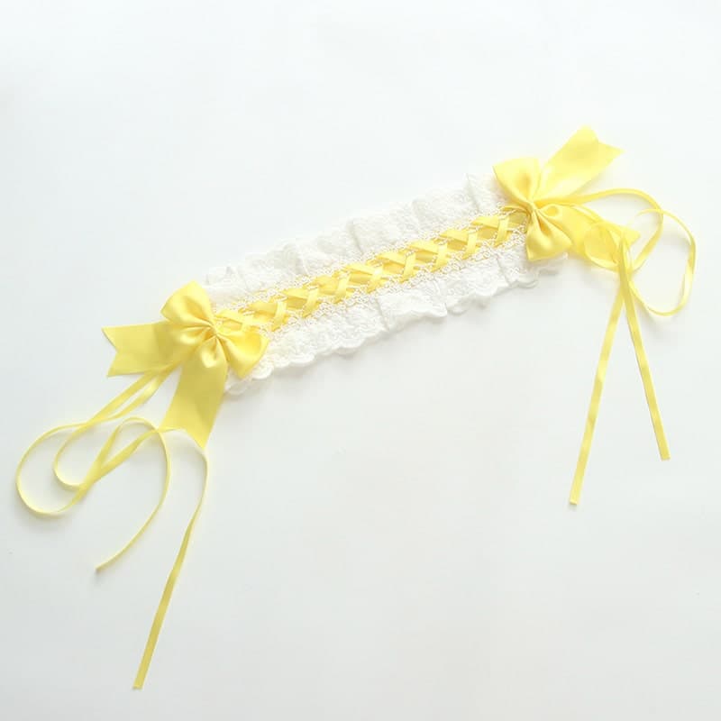 ロリータファッション【甘ロリータ】レースアップリボンツインヘッドドレス