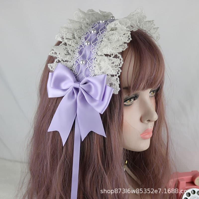 ロリータファッション【甘ロリータ】ビーズレースヘッドドレス