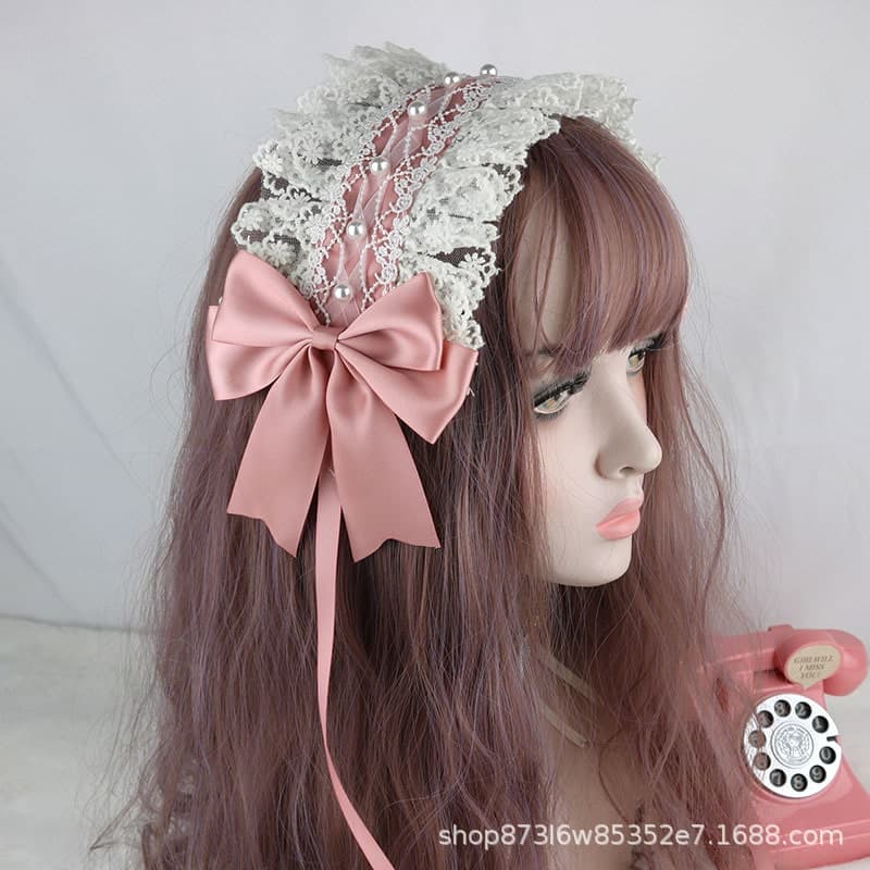 ロリータファッション【甘ロリータ】ビーズレースヘッドドレス