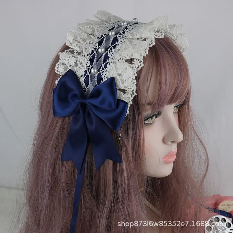 ロリータファッション【甘ロリータ】ビーズレースヘッドドレス