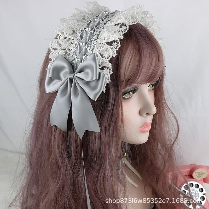 ロリータファッション【甘ロリータ】ビーズレースヘッドドレス