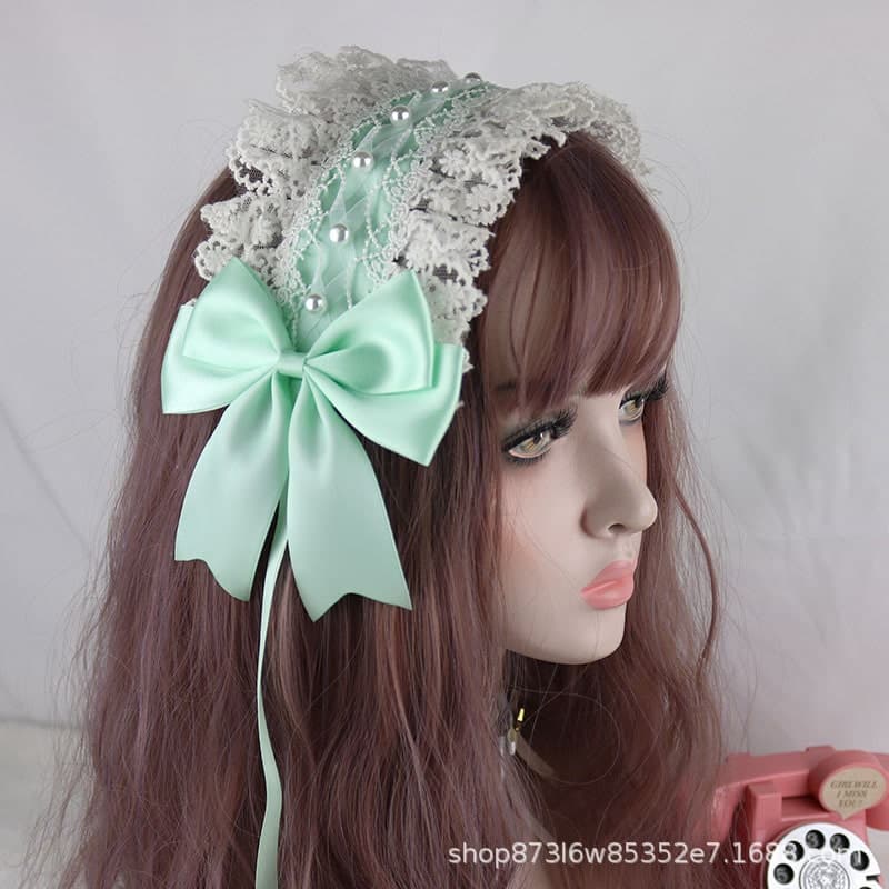 ロリータファッション【甘ロリータ】ビーズレースヘッドドレス