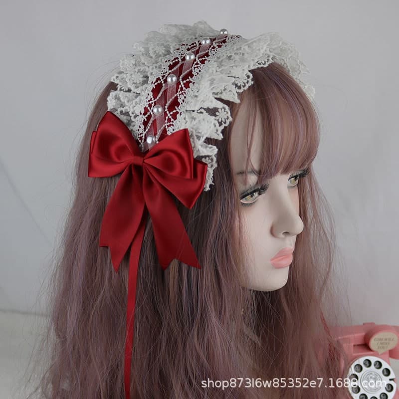 ロリータファッション【甘ロリータ】ビーズレースヘッドドレス