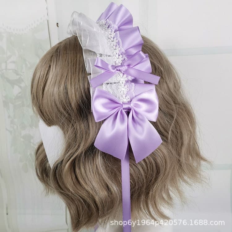 ロリータファッション【甘ロリータ】シルクリボンヘッドドレス ロリータファッション