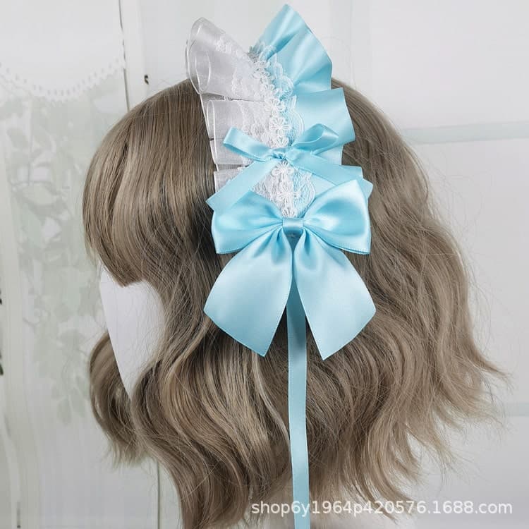 ロリータファッション【甘ロリータ】シルクリボンヘッドドレス ロリータファッション