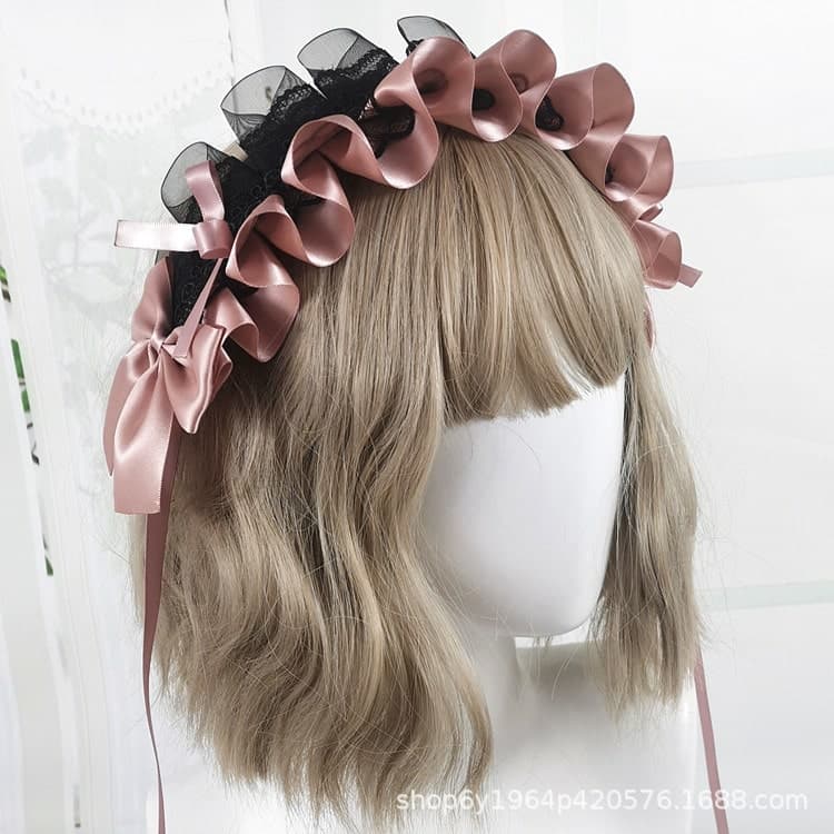 ロリータファッション【甘ロリータ】シルクリボンヘッドドレス ロリータファッション