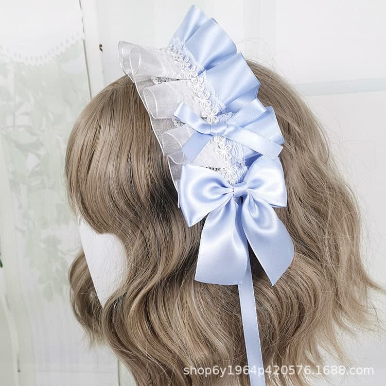 ロリータファッション【甘ロリータ】シルクリボンヘッドドレス ロリータファッション