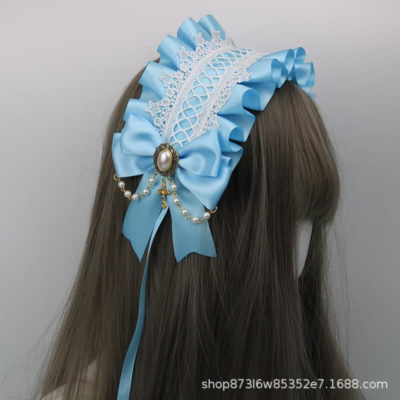 【ゴスロリ】クロスレースヘッドドレス ロリータファッション