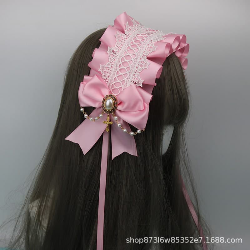 【ゴスロリ】クロスレースヘッドドレス ロリータファッション