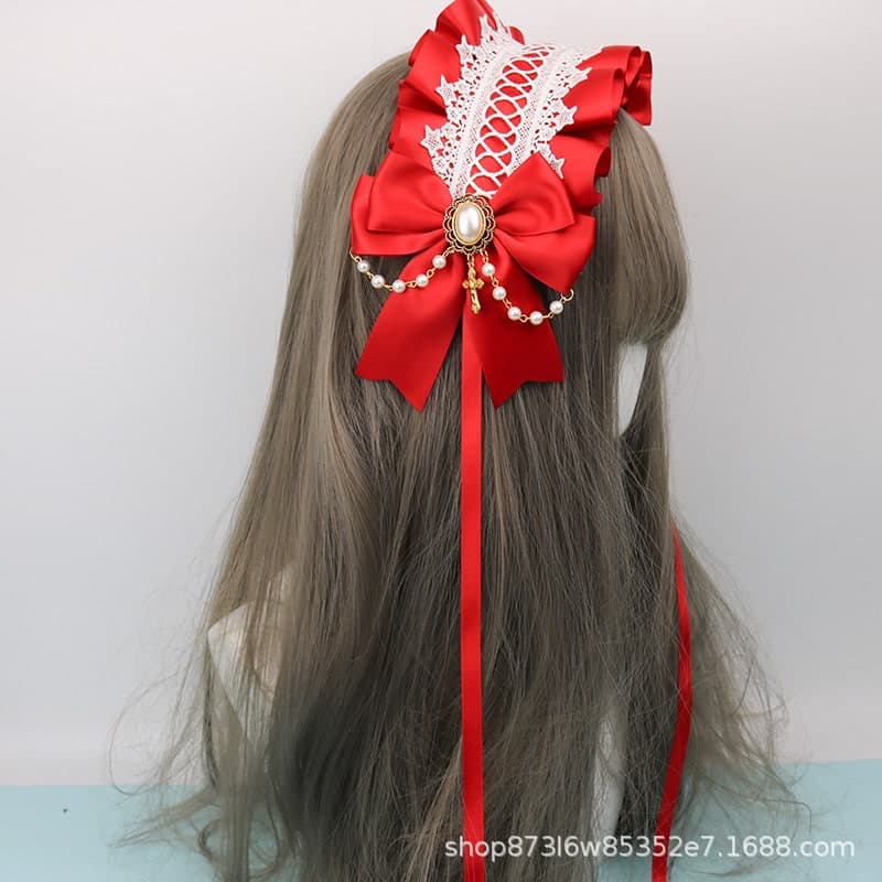 【ゴスロリ】クロスレースヘッドドレス ロリータファッション