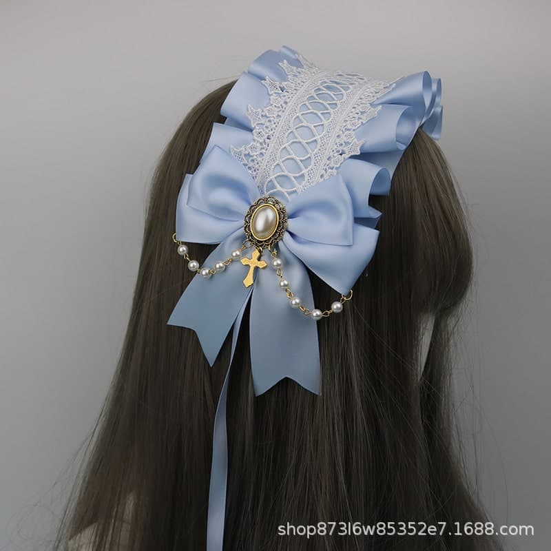 【ゴスロリ】クロスレースヘッドドレス ロリータファッション