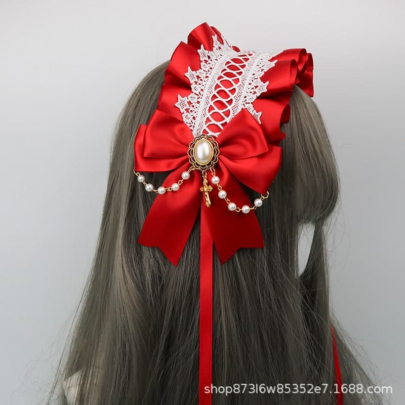 【ゴスロリ】クロスレースヘッドドレス ロリータファッション