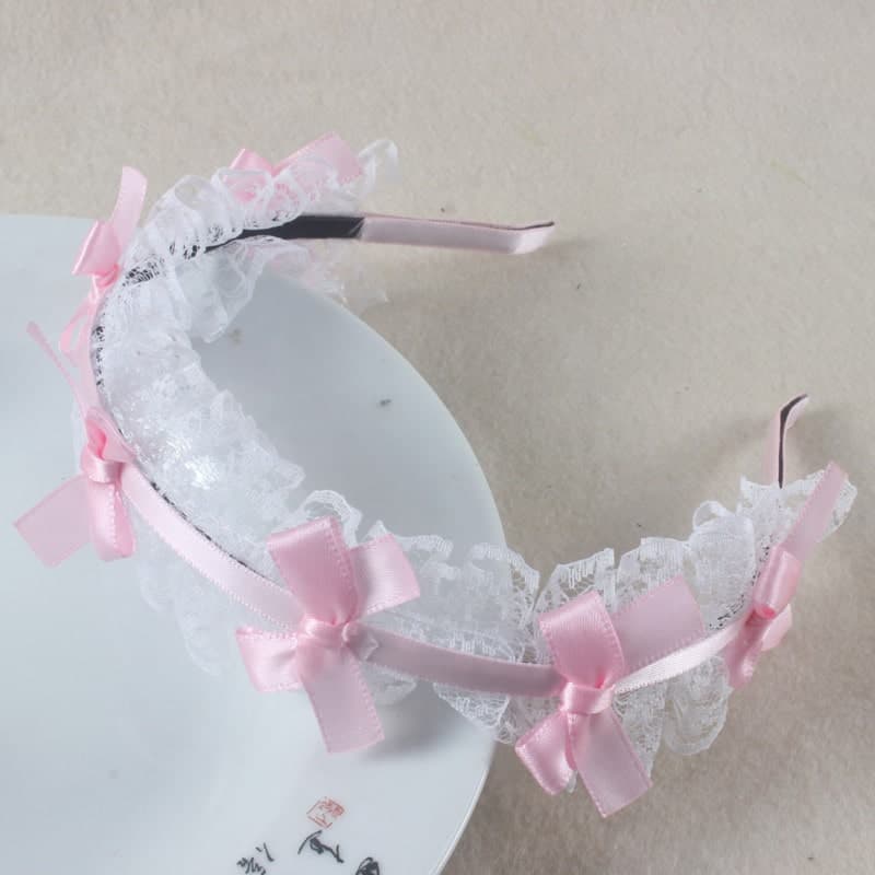 ロリータファッション【甘ロリータ】リボンレースカチューシャ/ヘッドドレス