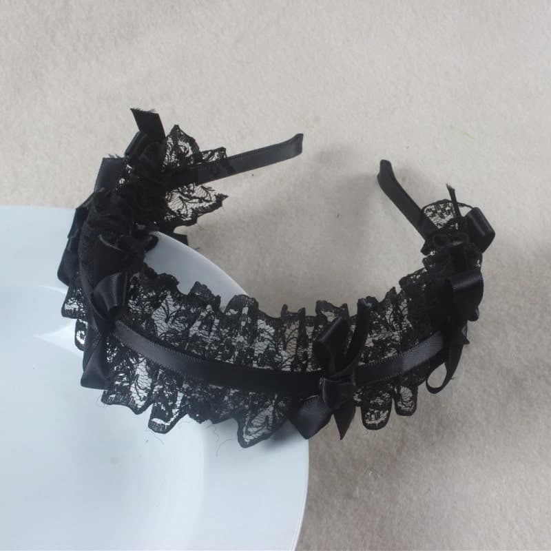 ロリータファッション【甘ロリータ】リボンレースカチューシャ/ヘッドドレス