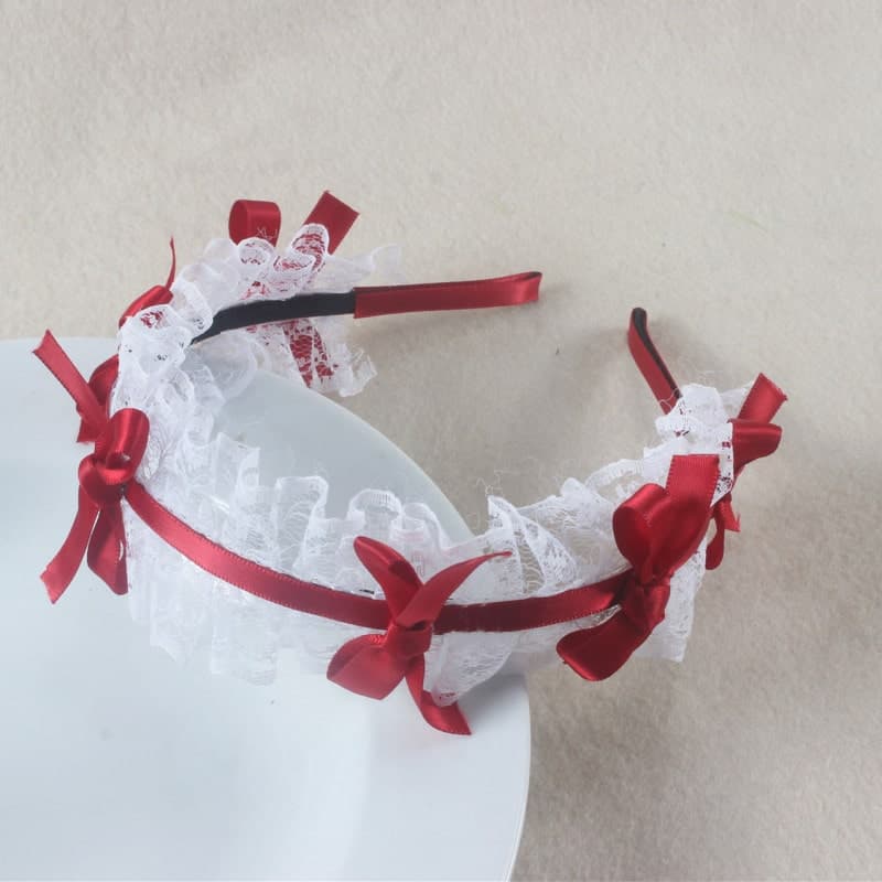 ロリータファッション【甘ロリータ】リボンレースカチューシャ/ヘッドドレス