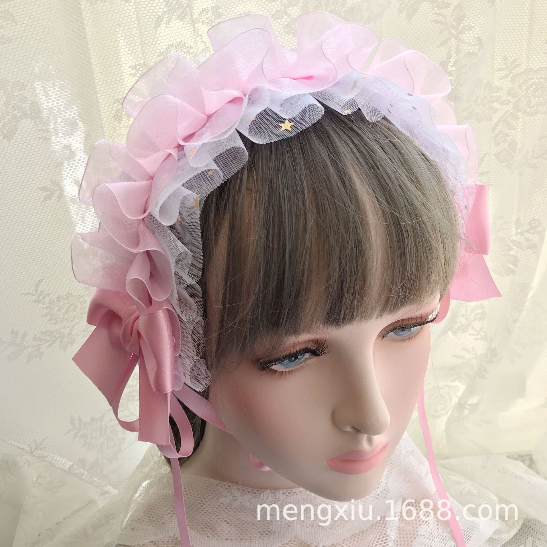 ロリータファッション 【甘ロリータ】ボリュームチュールフリルヘッドドレス