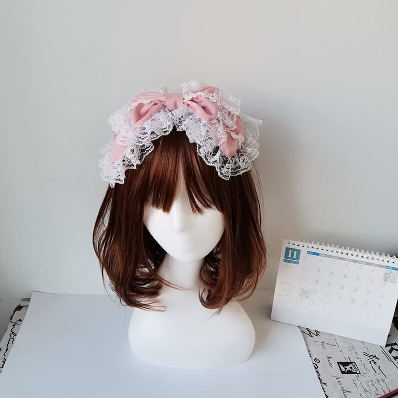 ロリータファッション【甘ロリータ】ビックリボンレースカチューシャ/ヘッドドレス ロリータファッション
