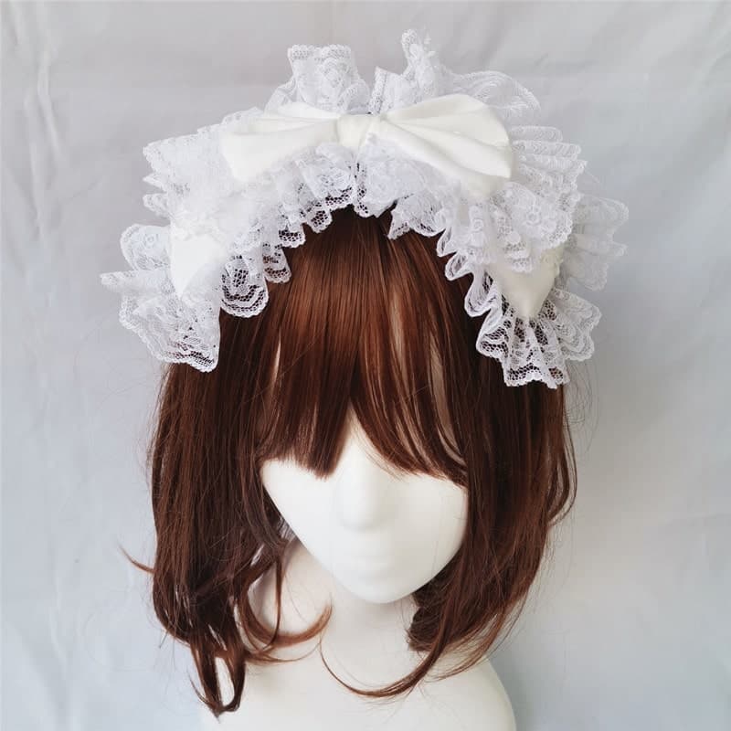 ロリータファッション【甘ロリータ】ビックリボンレースカチューシャ/ヘッドドレス ロリータファッション