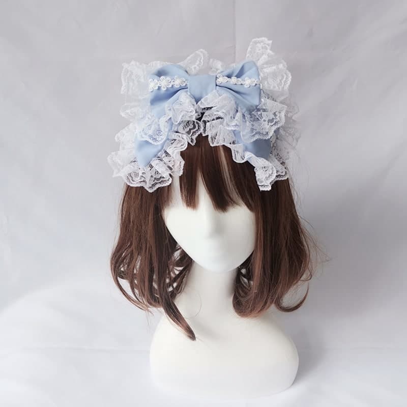 ロリータファッション【甘ロリータ】ビックリボンレースカチューシャ/ヘッドドレス ロリータファッション