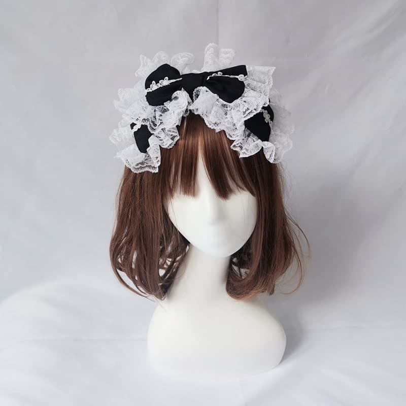 ロリータファッション【甘ロリータ】ビックリボンレースカチューシャ/ヘッドドレス ロリータファッション