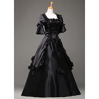 ロリータファッション【ゴスロリ】シンプルなフラワーデコレーションのドレスロリータ