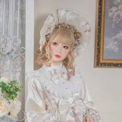 【甘ロリータ】ビンテージロリータボンネット ロリータファッション