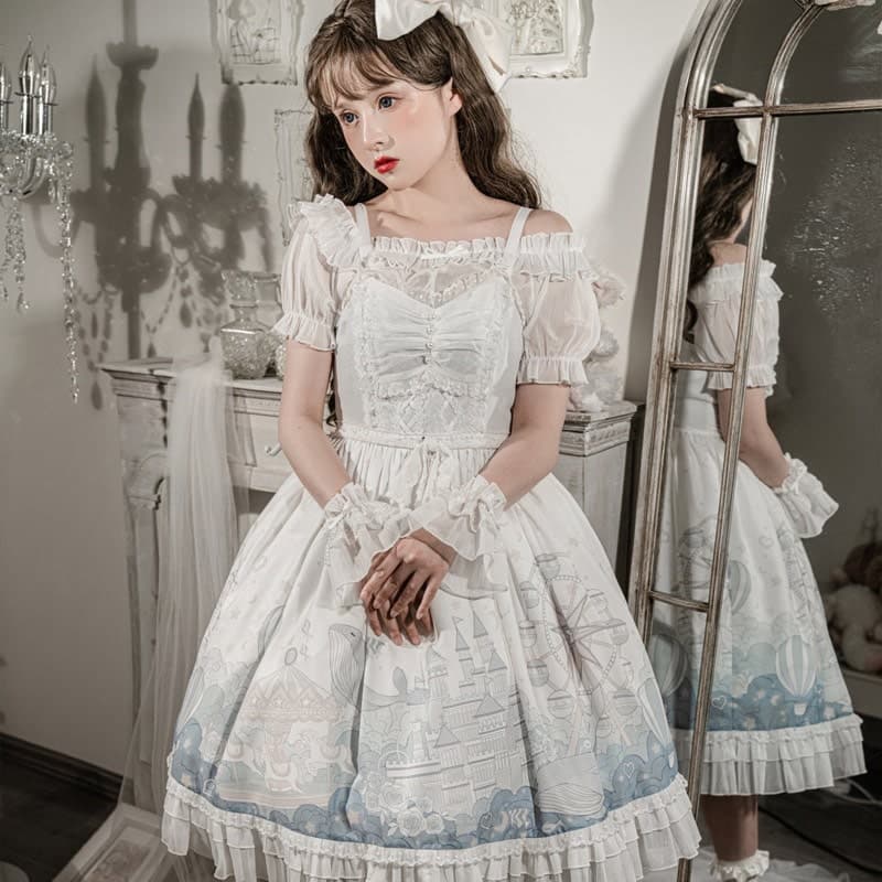 ロリータファッション 【クラシカルロリータ】雪姫風ワンピース