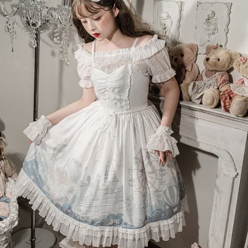 ロリータファッション 【クラシカルロリータ】雪姫風ワンピース