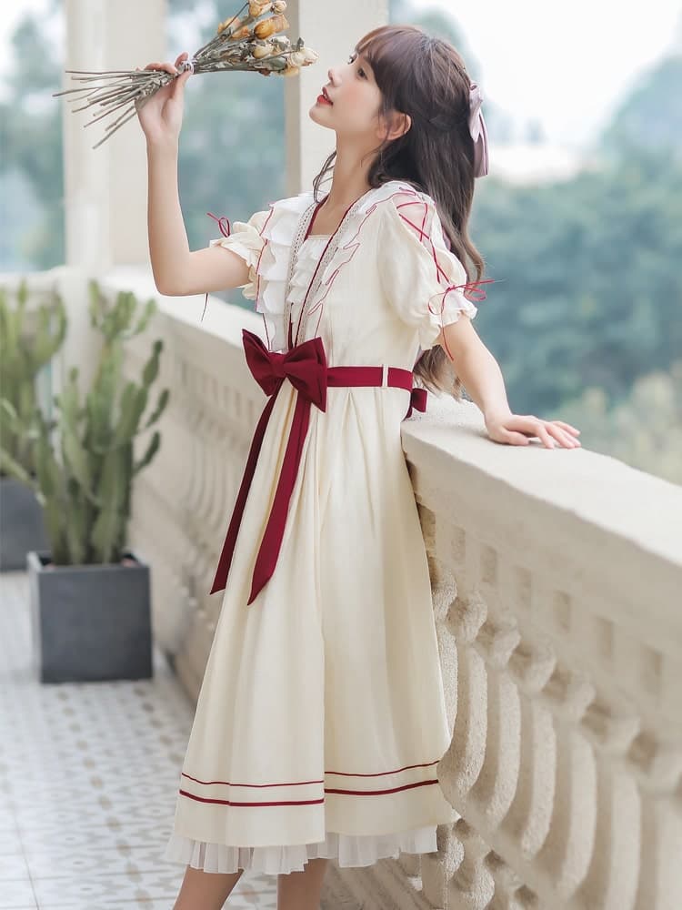 ロリータファッション 【クラシカルロリータ】ドレス風ロリータワンピース