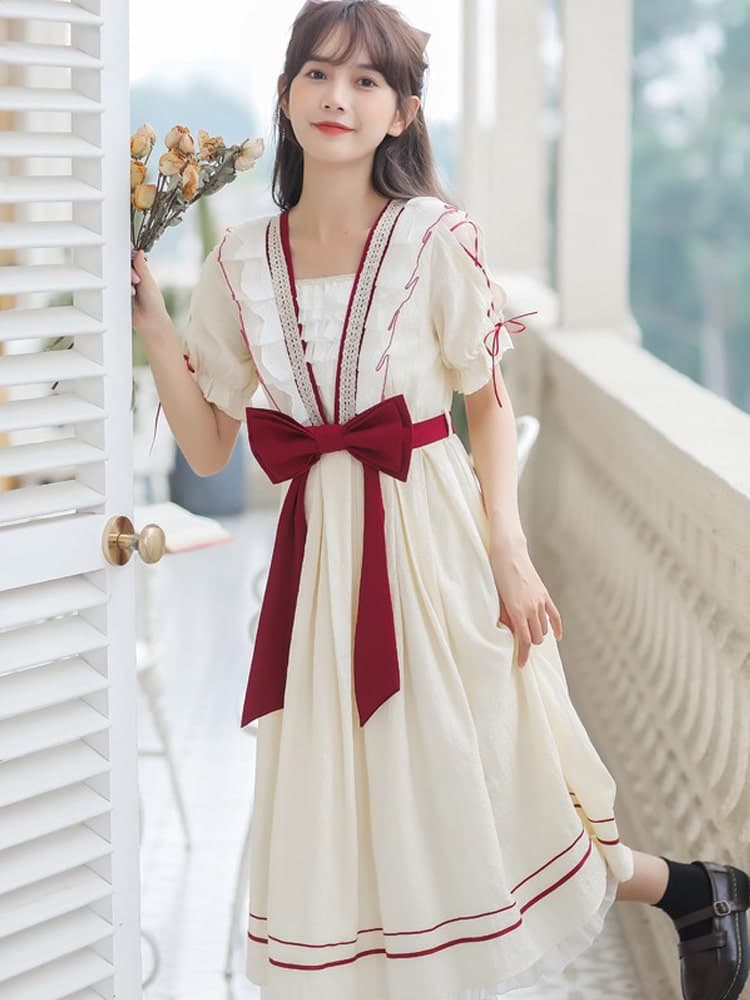 ロリータファッション 【クラシカルロリータ】ドレス風ロリータワンピース