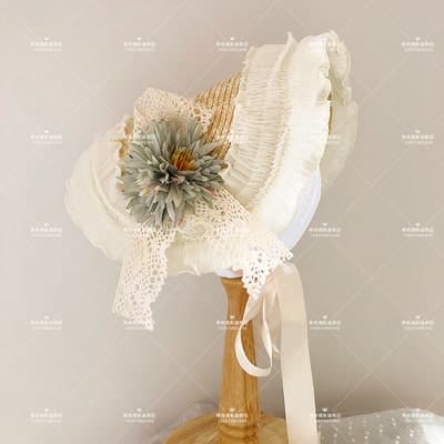 【甘ロリータ】ナチュラル麦わらボンネット ロリータファッション