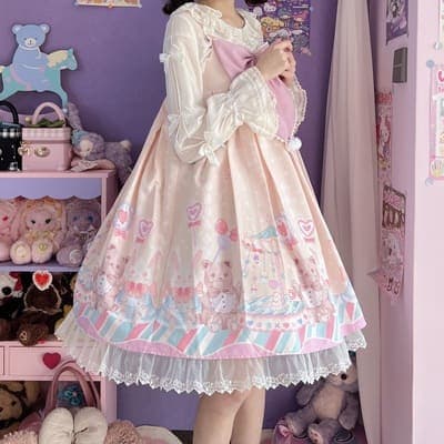 ロリータファッション【甘ロリータ】春秋フレンチプリンセススカート ロリータファッション