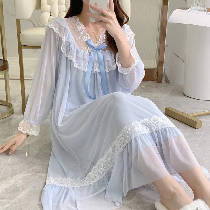 ロリータファッション【甘ロリータ】ルーズロリレースコットンワンピース ロリータファッション