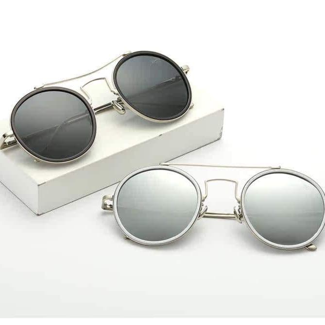 ロリータファッション 機械仕掛けの淑女の丸型二重縁眼鏡