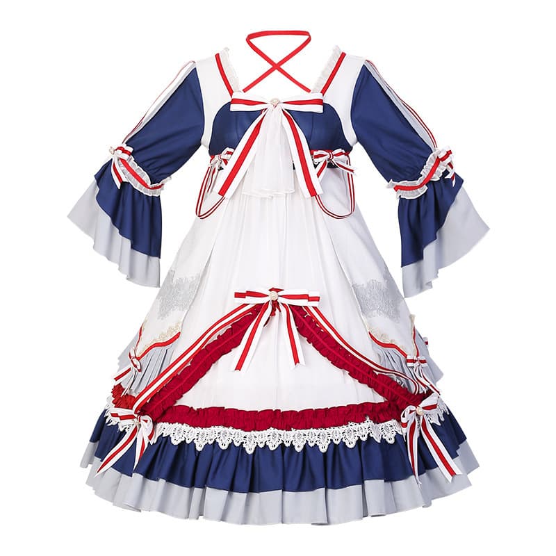 【甘ロリータ】オリジナルチャイニーズネイビードレス