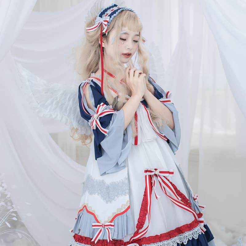 【甘ロリータ】オリジナルチャイニーズネイビードレス