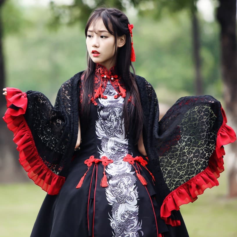 【ゴスロリ】チャイニーズカラードレス