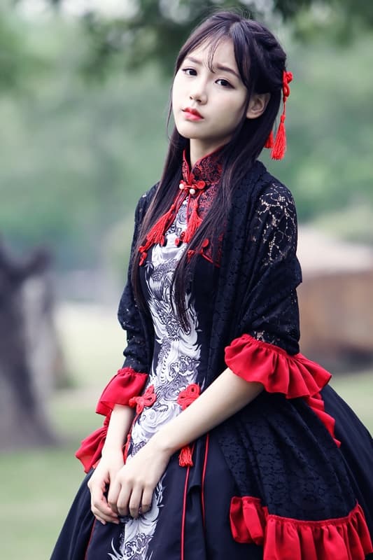 【ゴスロリ】チャイニーズカラードレス