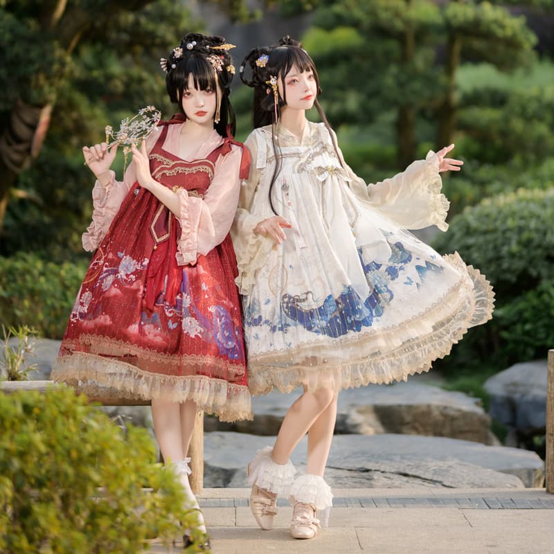 ロリータファッション【甘ロリータ】キノコクールチャイニーズスカート