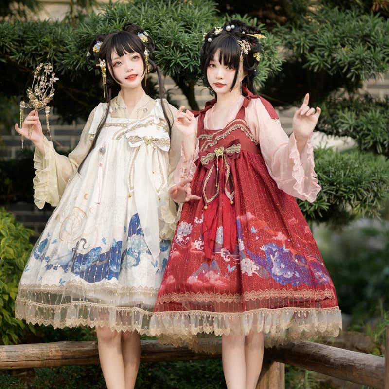 ロリータファッション【甘ロリータ】キノコクールチャイニーズスカート